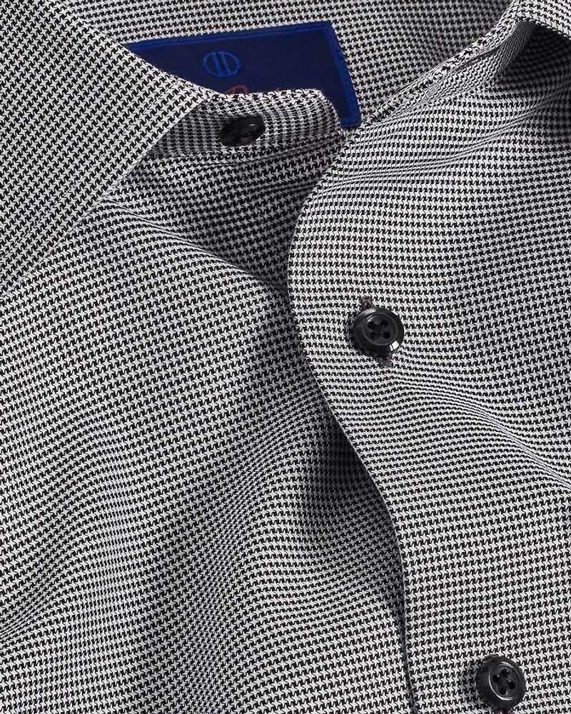 Trim Fit Micro Houndstooth Dress Shirt