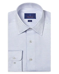 David Donahue Trim Fit Micro Dobby Dot Dress Shirt