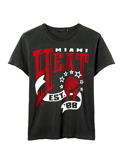 Junk Food Clothing Women's Nba Miami Heat Banner Vintage Tee