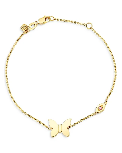 Sydney Evan Wicked x Sydney Evan 14K Yellow Gold Glinda Pure Butterfly Pink Sapphire Chain Bracelet