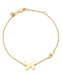 Sydney Evan Wicked x Sydney Evan 14K Yellow Gold Glinda Pure Butterfly Pink Sapphire Chain Bracelet