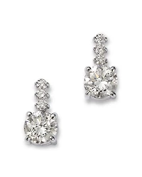 14K White Gold Diamond Drop Earrings, 1.0 tcw
