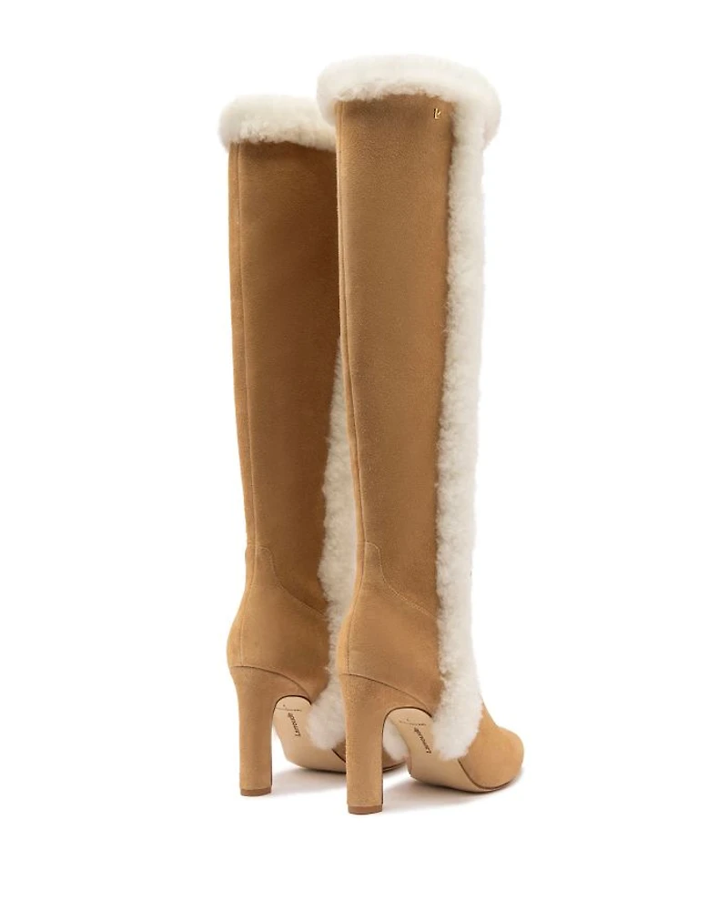 Women's Cindy Shearling Trim Tall High Heel Boots