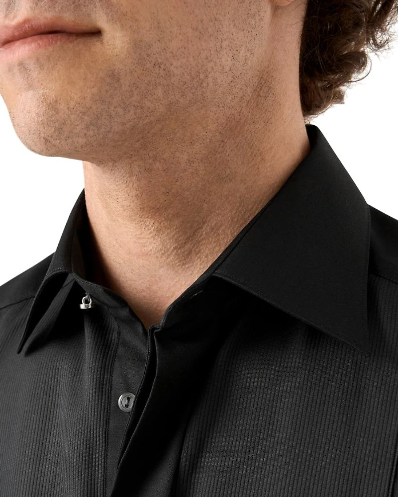 Slim Fit Plissé Bib Formal Shirt