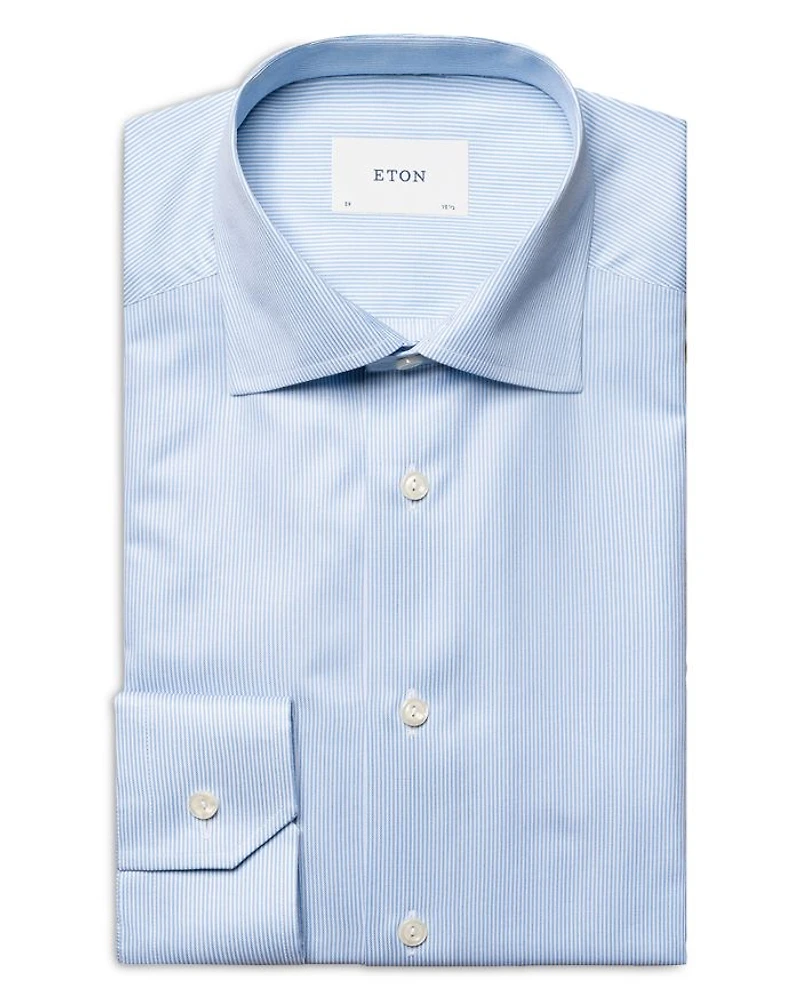 Slim Fit Fine Striped Twill Shirt