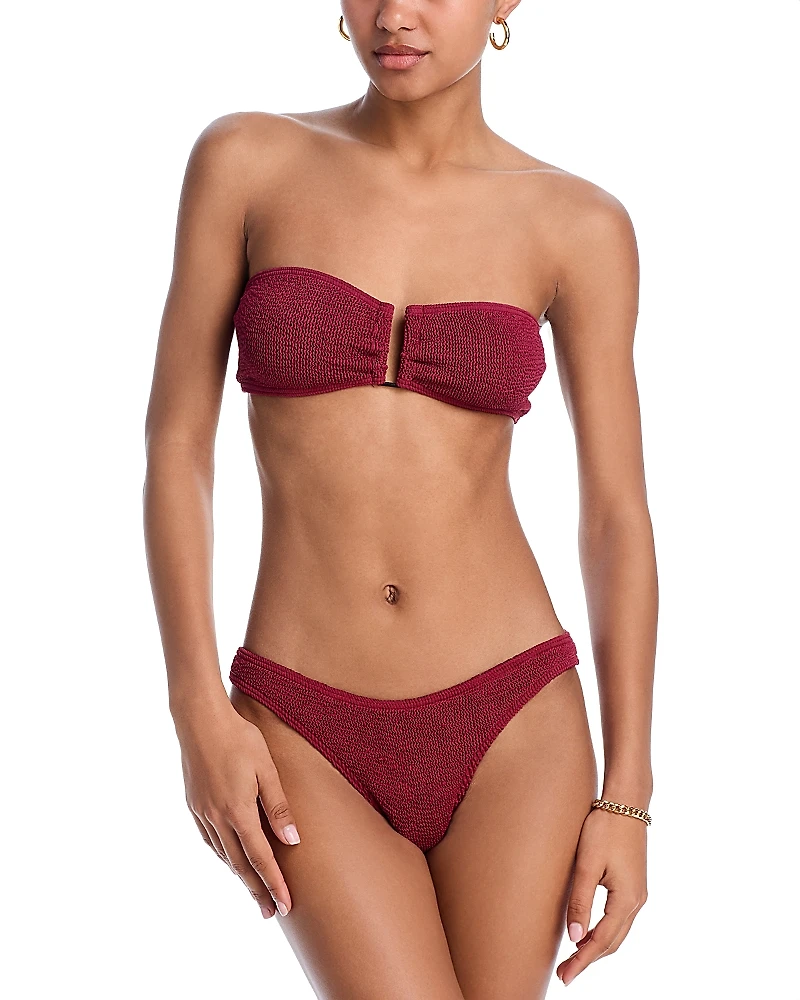bond-eye Tie Back Blake Crinkle Bandeau Bikini Top