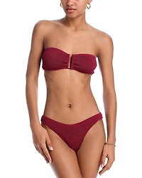 bond-eye Tie Back Blake Crinkle Bandeau Bikini Top