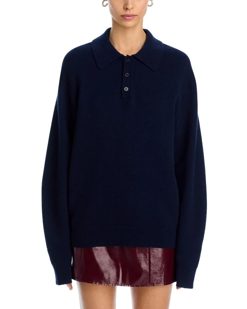 Allday Cashmere Polo Sweater