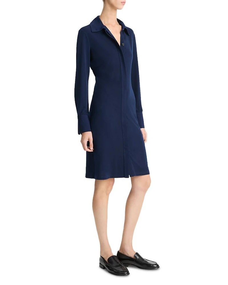 Long Sleeve Polo Collar Dress