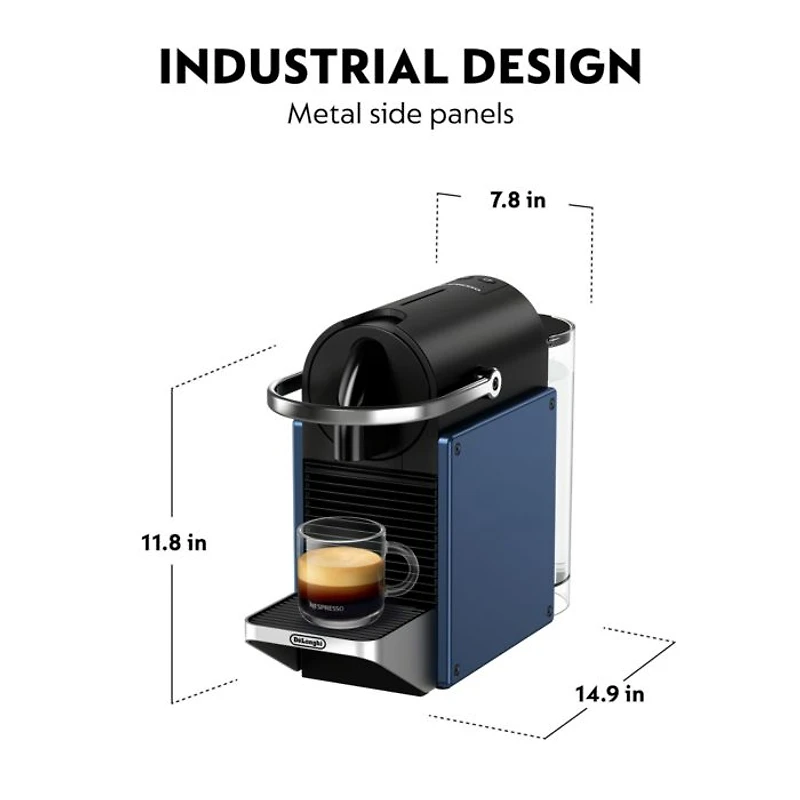 Pixie Espresso Machine by De'Longhi, Dark Blue