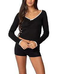 Edikted Sophia Contrast Lace Top