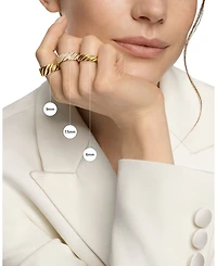 Sculpted Cable Band Ring 18K Yellow Gold with Pavé Diamonds