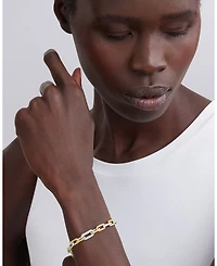 18K Yellow Gold & Silver Caviar Lux-Clip Diamond Link Bracelet