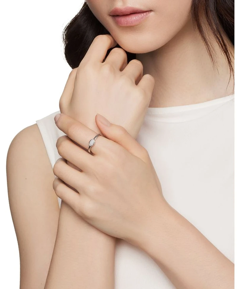 Petite Pavé Oval Ring with Diamonds