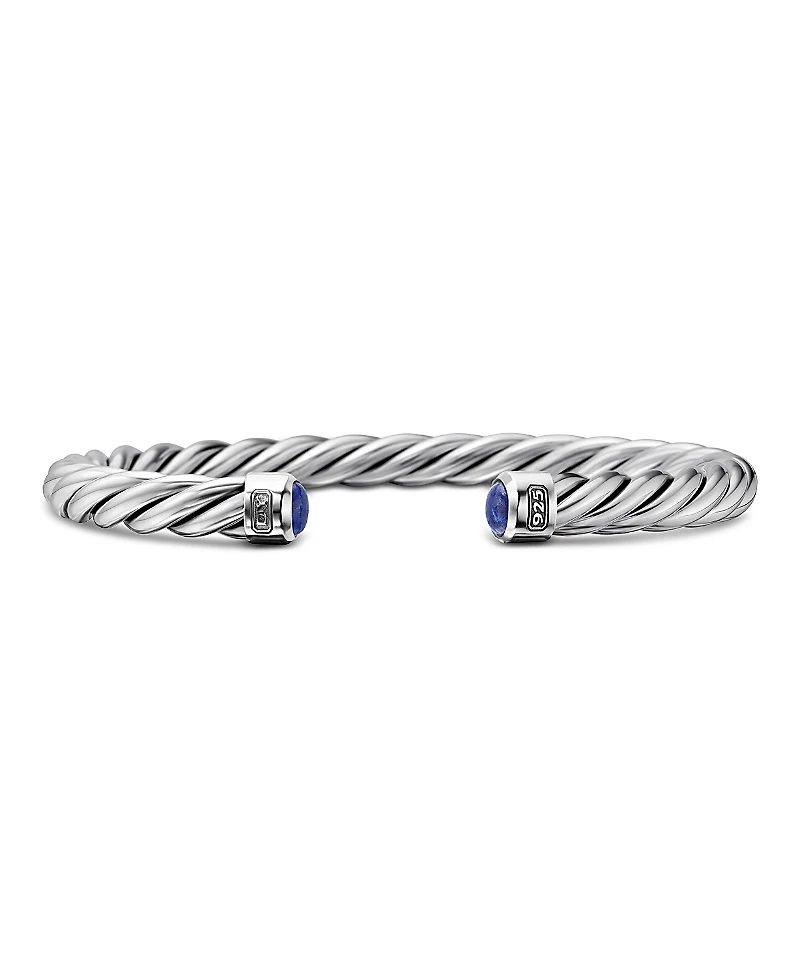 David Yurman Men's Cable Classic Cuff Bracelet with Lapis Lazuli