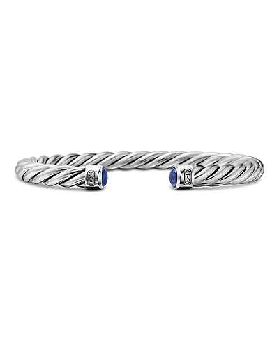 David Yurman Men's Cable Classic Cuff Bracelet with Lapis Lazuli