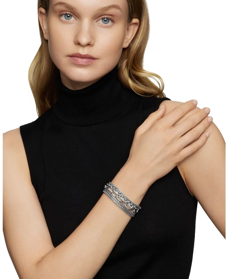 Sterling Silver Multi-Row Chain Bracelet
