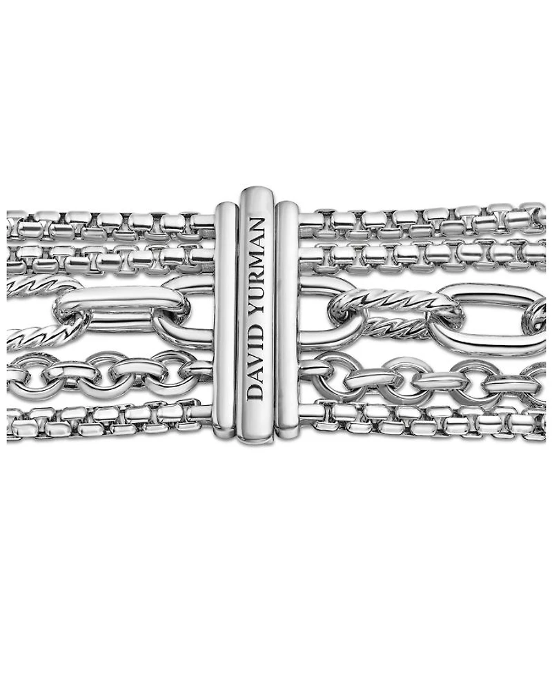 Sterling Silver Multi-Row Chain Bracelet