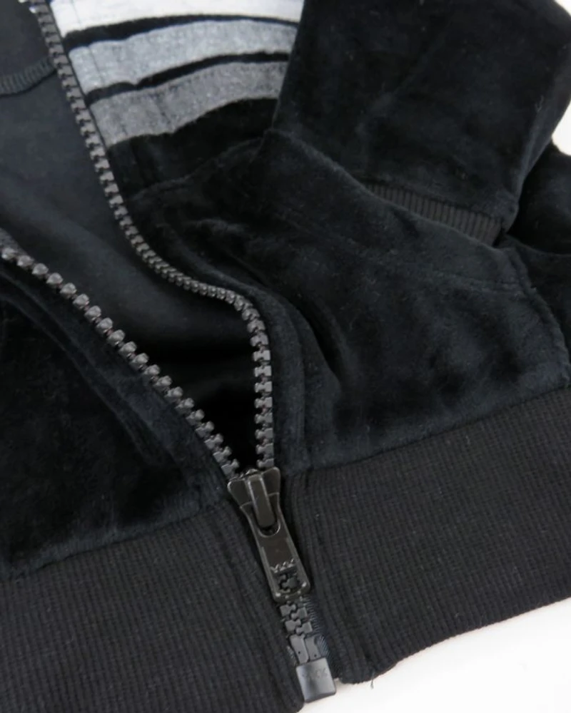 Unisex Cozy Velour Zip Front Hoodie & Sweatpants Set - Baby