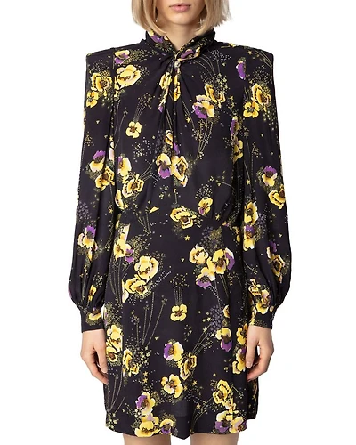Ryda Crepe Yoko Strass Noir Dress