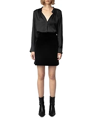 Jinette Velvet Mini Skirt