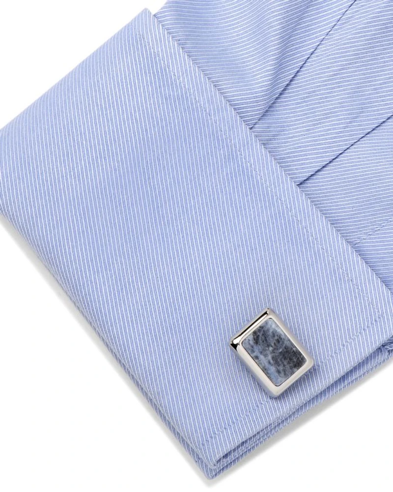 Silver and Sodalite JFK Presidential Cufflinks
