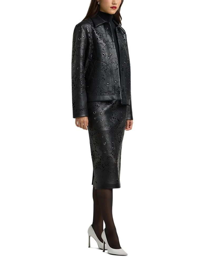 Leather Lace Grommet Skirt