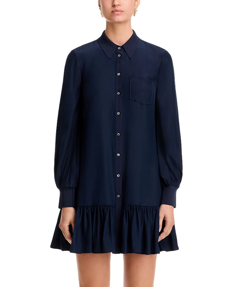 Lelaina Button Front Shift Dress
