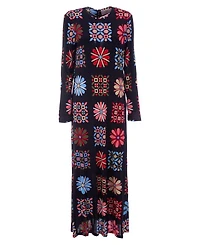 Long Sleeve Swing Dress Vetrata Grande Black