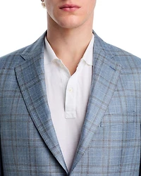 Loro Piana Wool, Silk & Linen Fabric Slim Fit Unstructured Sport Coat