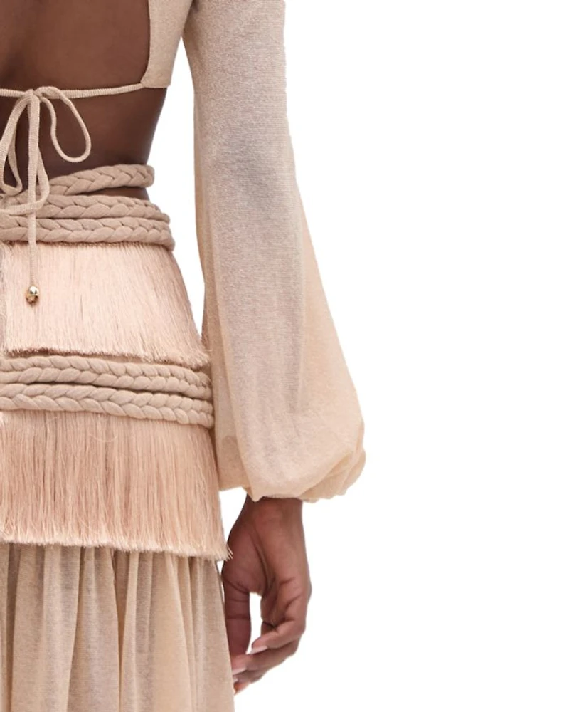 Rope Trim Fringe Dress