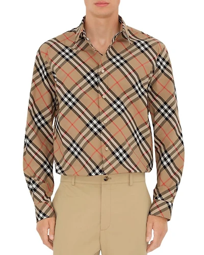 Classics Cotton Poplin Check Regular Fit Button Down Shirt