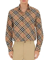 Classics Cotton Poplin Check Regular Fit Button Down Shirt