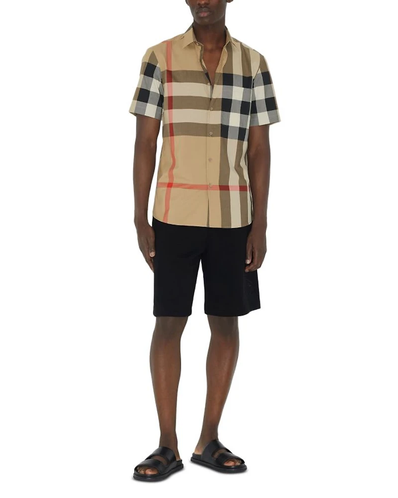 Summerton Cotton Poplin Check Slim Fit Button Down Shirt