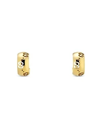18K Rose Gold Icon Logo Hoop Earrings