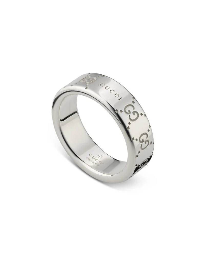 Sterling Silver Gucci Signature Logo Band