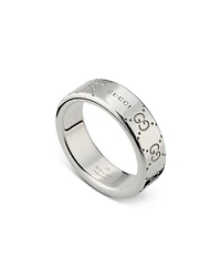 Sterling Silver Gucci Signature Logo Band