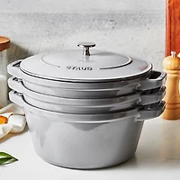 4 Pc Stackable Enameled Cast Iron Set