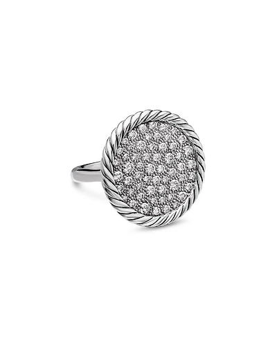 Sterling Silver DY Elements® Pavé Diamond Ring