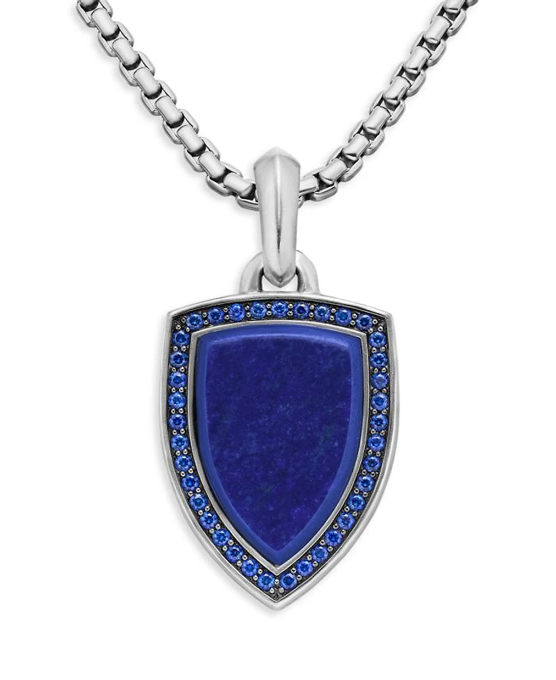 Shield Amulet with Lapis Lazuli and Pavé Sapphires
