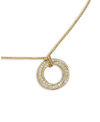 Pavé Crossover Pendant Necklace in 18K Yellow Gold with Diamonds, 21mm