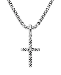Sterling Silver Amulets Diamond Cross Pendant
