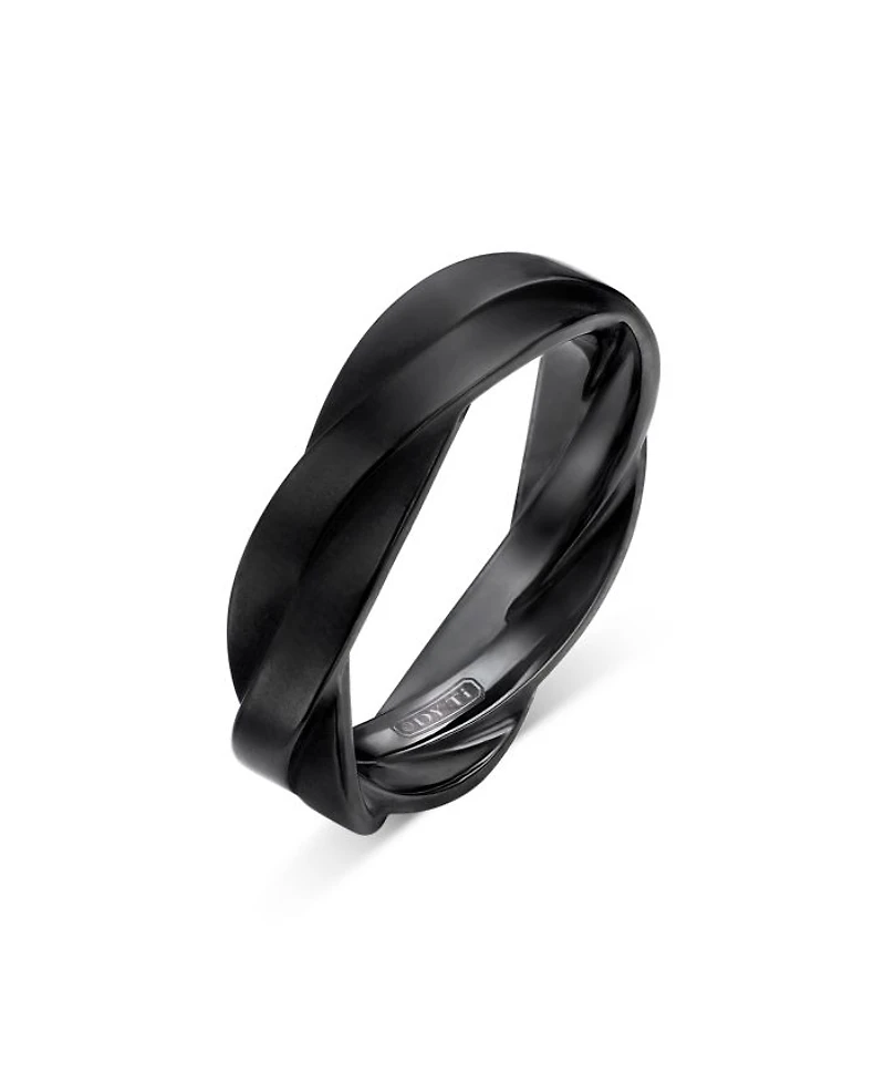 Men's DY Helios Band Ring Black Titanium, 6mm