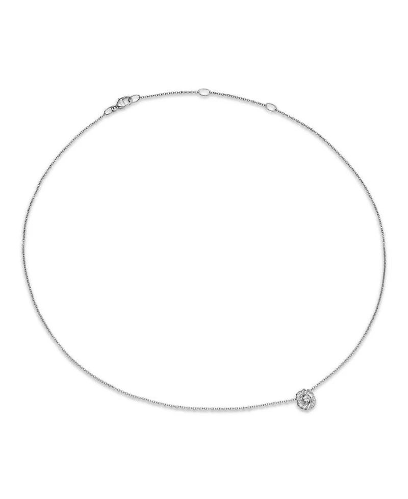 Sterling Silver Petite Infinity Pendant Necklace with Diamonds, 17"