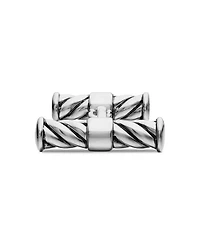 Cable Elongated Cufflinks in Sterling Silver, 22mm