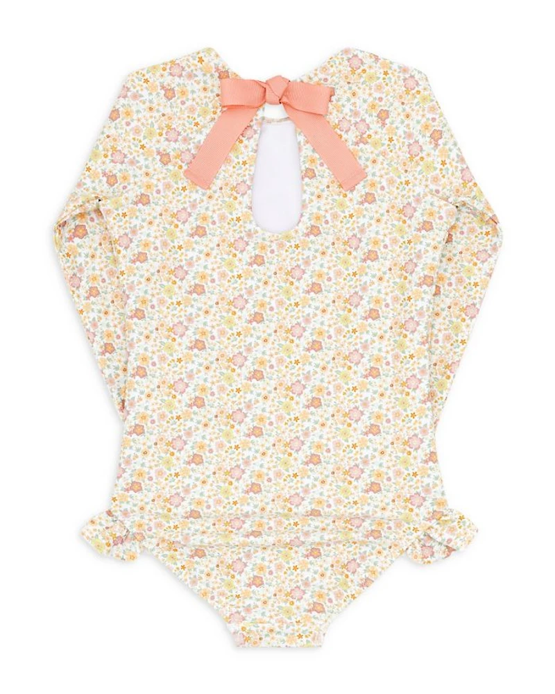 Girls' Marigold Long Sleeve One Piece Rash Guard Swimsuit - Baby, Little Kid, Big Kid