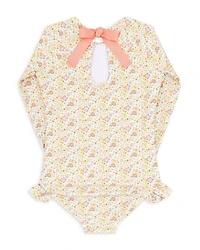 Girls' Marigold Long Sleeve One Piece Rash Guard Swimsuit - Baby, Little Kid, Big Kid