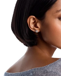 Diamond Stud Earrings in 14K White Gold, 0.65 tcw
