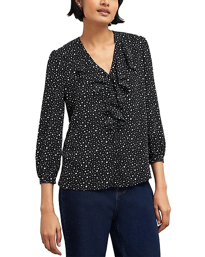 Hobbs London May Ruffle Front Blouse