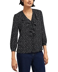Hobbs London May Ruffle Front Blouse